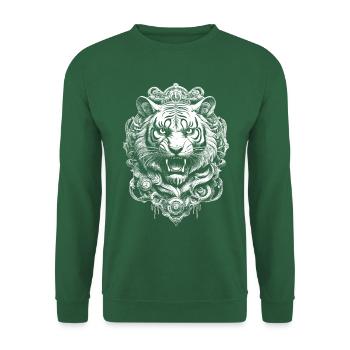 Brüllender Tiger T-Shirt für Tierliebhaber - Unisex Pullover - Grün - Vorne