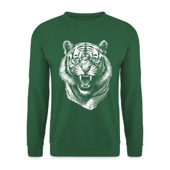 Energiegeladenes Tiger Shirt für Fitness - Unisex Pullover - Grün - Vorne