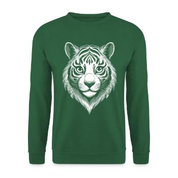 Verspieltes Comic-Tiger Streetwear Shirt - Unisex Pullover - Grün - Vorne