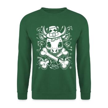 Chemise streetwear BD Cow Graffiti pour les fans - Sweat-shirt Unisexe - vert foncé - Devant