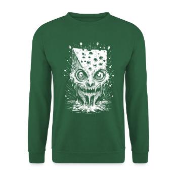 Chemise monstre de fromage effrayante pour les amateurs de fromage - Sweat-shirt Unisexe - vert foncé - Devant