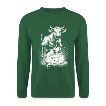 Käse-Kuh-Freude – Schweiz-Shirt - Unisex Pullover - Grün - Vorne
