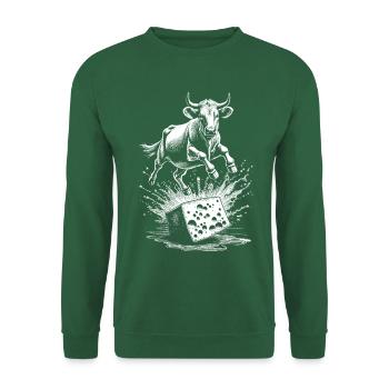 Cheese Cow Shirt: Your leap into raclette enjoyment - Unisex Sweatshirt - green - Front