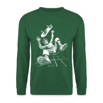 Skateboard Sturz-Shirt für knallharte Action-Fans - Unisex Pullover - Grün - Vorne