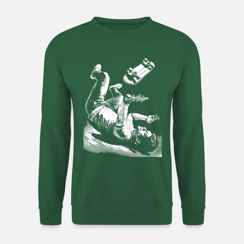 Skaterleben T-Shirt – Cooles Sturz-Design - Unisex Pullover - Grün