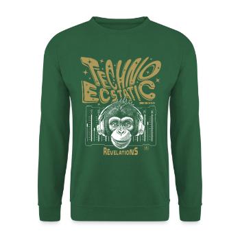 Stylisches Schimpansen-T-Shirt im Techno-Look - Unisex Pullover - Grün - Vorne