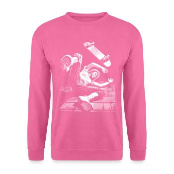 Skater-Sturz-Shirt: Humor trifft Härte - Unisex Pullover - Pink - Vorne