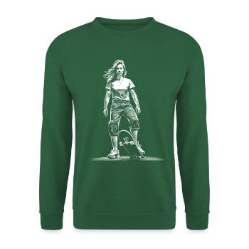 Chemise Skater Fille – Brave, Free, Unstoppable - Sweat-shirt Unisexe - vert foncé - Devant