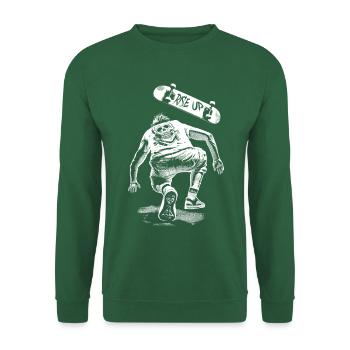 Back on the board – skate shirt after a fall - Unisex Sweatshirt - green - Front