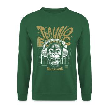 Revelations Monkey Shirt, Techno & Ecstatic Beats - Unisex Sweatshirt - green - Front