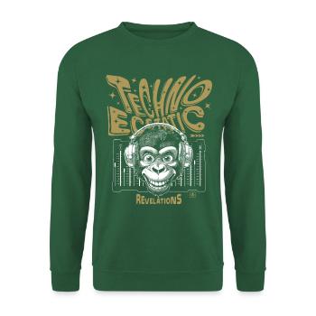 Revelation shirt: Monkey grins to techno samples - Unisex Sweatshirt - green - Front