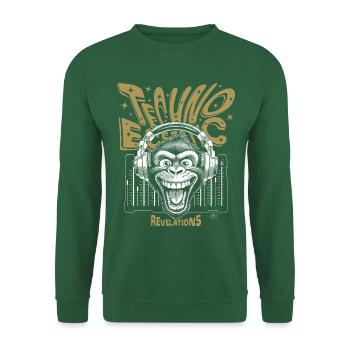 Techno Monkey T-Shirt: Beats and Party Mood - Unisex Sweatshirt - green - Front