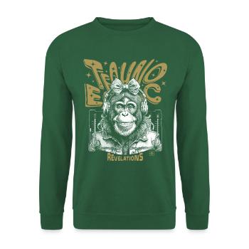 Monkey Grooves T-Shirt: Techno vibes in ecstasy! - Unisex Sweatshirt - green - Front