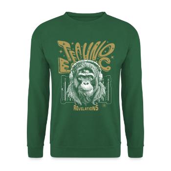Techno Affe T-Shirt – Minimal-Sound für Musikfans - Unisex Pullover - Grün - Vorne