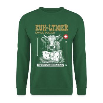 KUH-LTIGER Swiss Power: Urbanes Käse Shirt - Unisex Pullover - Grün - Vorne