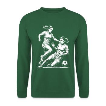 Duell im Fußball! Fußballerin Trainingsshirt. - Unisex Pullover - Grün - Vorne