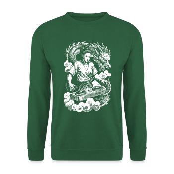 Chemise d’héroïne : Magic DJ Controller avec dragon - Sweat-shirt Unisexe - vert foncé - Devant