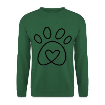 Patte coeur animal - Sweat-shirt Unisexe - vert foncé - Devant