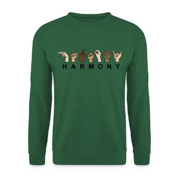 Harmony in Zeichensprache - Unisex Pullover - Grün - Vorne