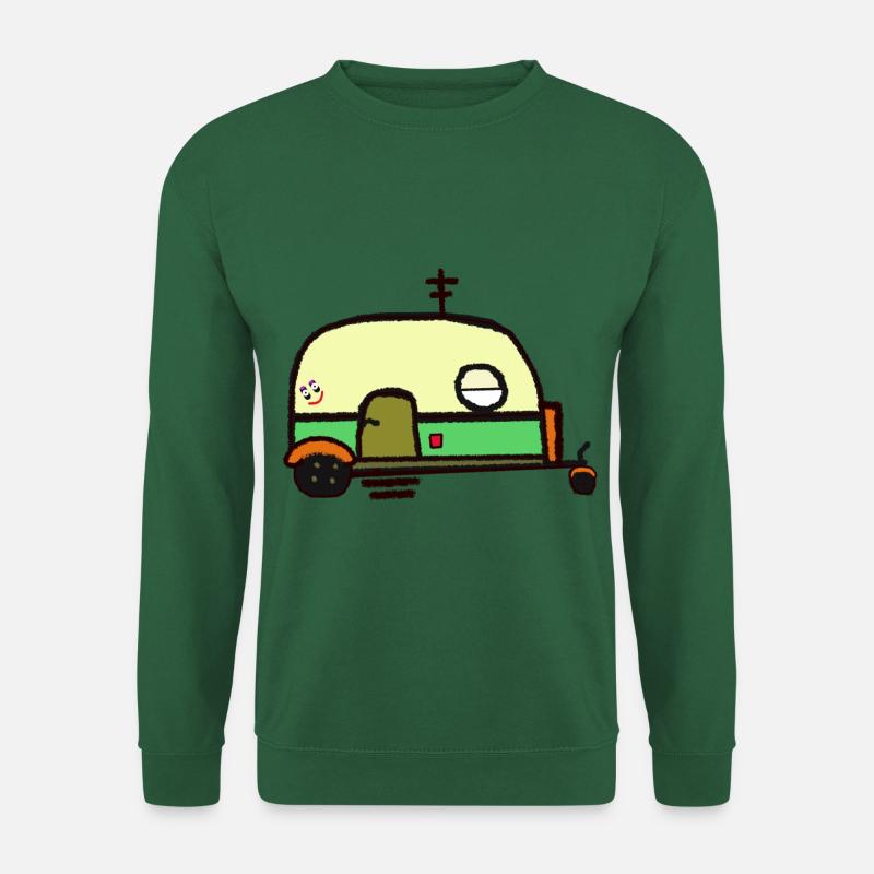Wohnwagen Wohnmobil Anhänger Urlaub Camping Tour - Unisex Pullover - Grün