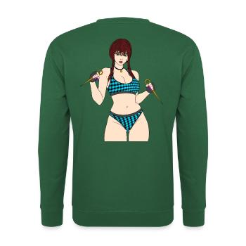 Ninja Frau - Unisex Pullover - Grün - Hinten