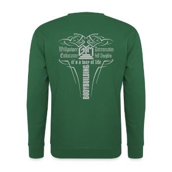 Gym Bodybuilding Fitness Workout Outfit - Unisex Sweatshirt - green - Back