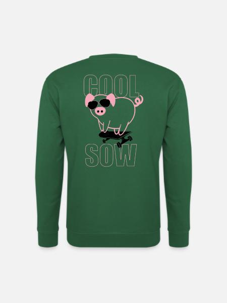 Cooles Schwein auf Skateboard Cool Sow - Unisex Pullover - Grün