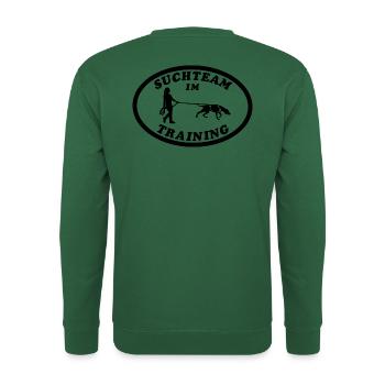 Suchteam im Training | FRAU (Mantrailing-Geschirr) - Unisex Pullover - Grün - Hinten