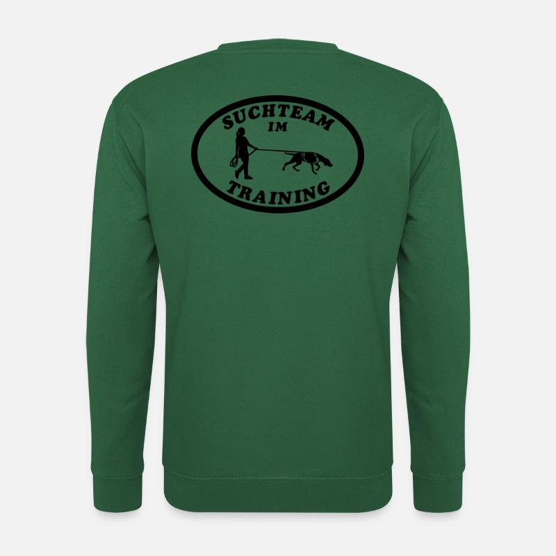 Suchteam im Training | FRAU (Mantrailing-Geschirr) - Unisex Pullover - Grün