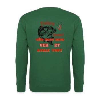 j'adore quand elle suce mon ver et avale tout. - Sweat-shirt Unisexe - vert foncé - Dos