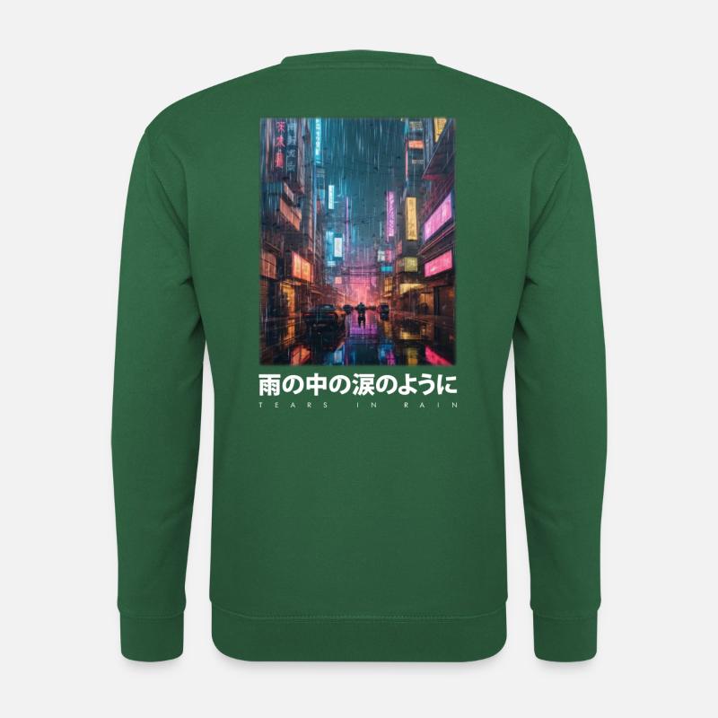 Tears In Rain Cyberpunk T-Shirt - Unisex Pullover - Grün
