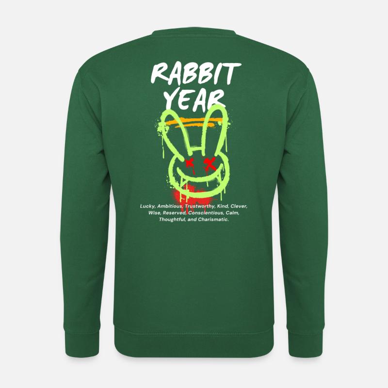 Rabbit Year Design byStylefusionX - Unisex Sweatshirt - green