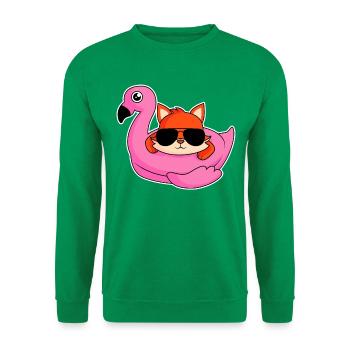Fuchs im Flamingo - Design - Unisex Pullover - Kelly Green - Vorne