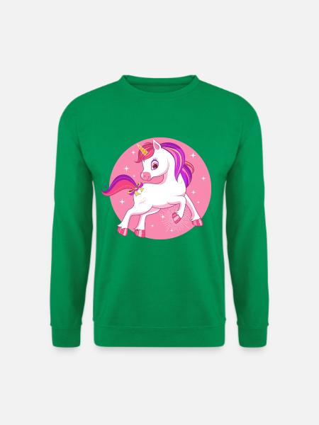 Pferd Einhorn Kinder Geschenk pink Sterne lustig - Unisex Pullover - Kelly Green