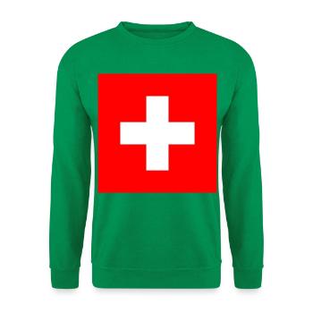 Aufkleber Flagge der Schweiz Aufkleber Schweiz - Unisex Pullover - Kelly Green - Vorne