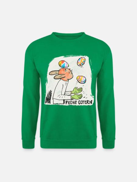 Osterhase im bunten Eierwurf - Unisex Pullover - Kelly Green