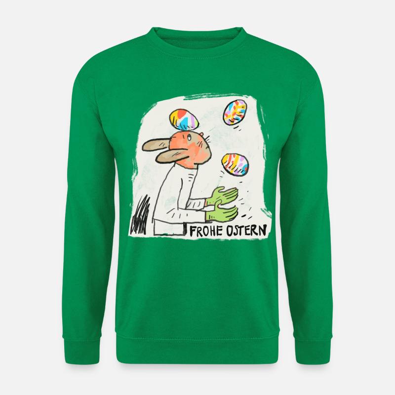 Osterhase im bunten Eierwurf - Unisex Pullover - Kelly Green