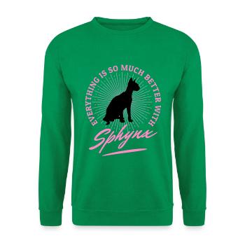 Black Sphynx chat Dictons Humour Citations - Sweat-shirt Unisexe - vert - Devant