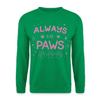 Immer auf den Pfoten Rose - Unisex Pullover - Kelly Green - Vorne