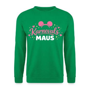 KarnevalsMaus Outfit Karneval Party Fastnacht  - Unisex Pullover - Kelly Green - Vorne