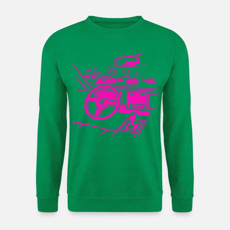Neon Car Cockpit - Unisex Pullover - Kelly Green