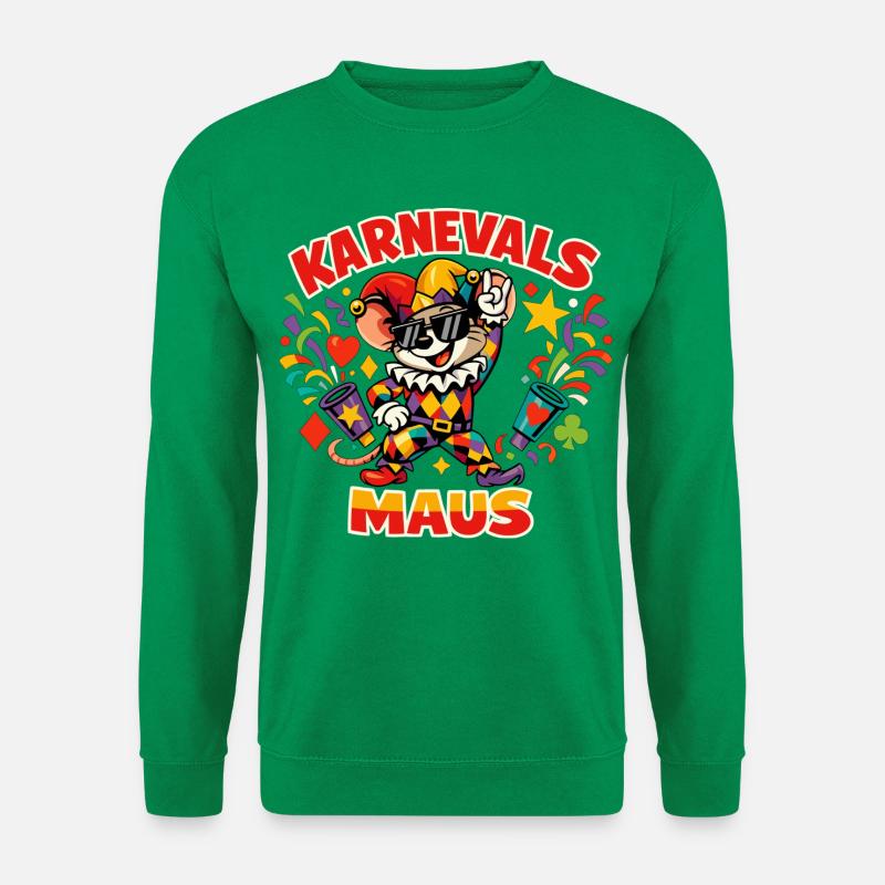 Karnevalsmaus Köln Fasching Lustig - Unisex Pullover - Kelly Green