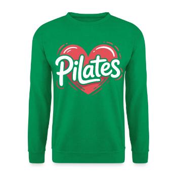 Pilates Herzdesign - Unisex Pullover - Kelly Green - Vorne