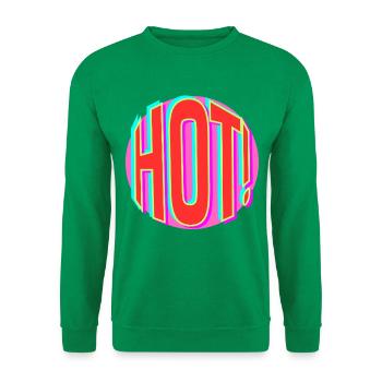 Neon Hot Retro Schriftzug - Unisex Pullover - Kelly Green - Vorne