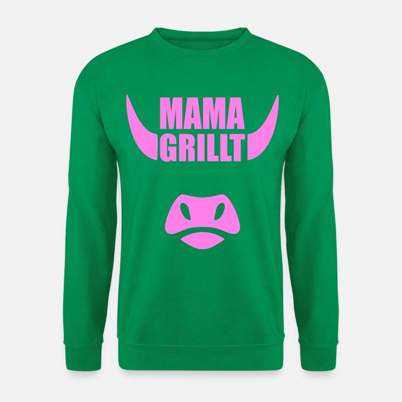 MAMA GRILLT BBQ - Unisex Pullover - Kelly Green