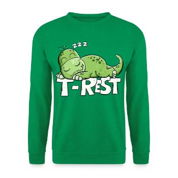 T-Rest Dino Schlafen | Lustiger Dinosaurier - Unisex Pullover - Kelly Green - Vorne