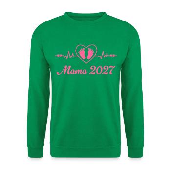 Ich werde Mama 2027 - Schwangerschaft Verkünden - Unisex Pullover - Kelly Green - Vorne