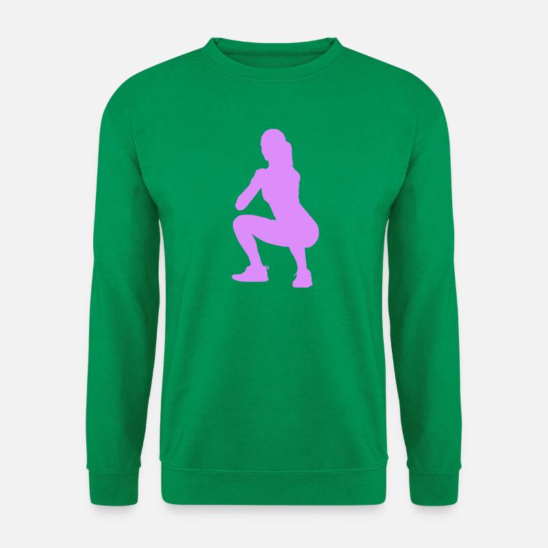 Squat Silhouette Figur - Unisex Pullover - Kelly Green