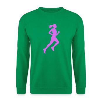 Laufsilhouette in Lila - Unisex Pullover - Kelly Green - Vorne