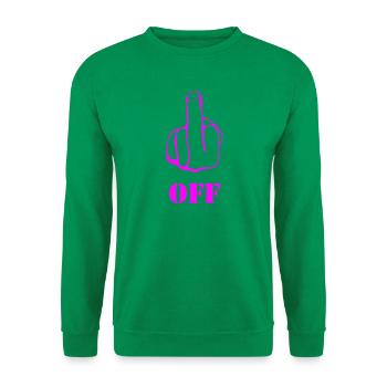 Pink Middlefinger Off. Fuck Off - Unisex Pullover - Kelly Green - Vorne